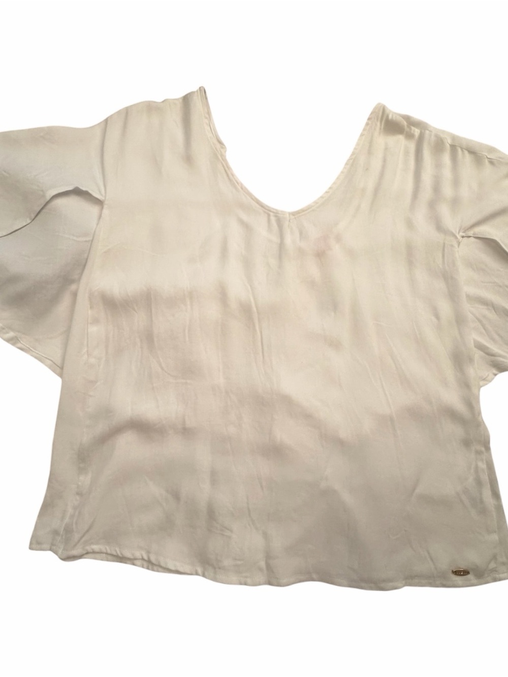 Guess Ladies white cape sleeve popover blouse - Size Large-NWT - Picture 5 of 11